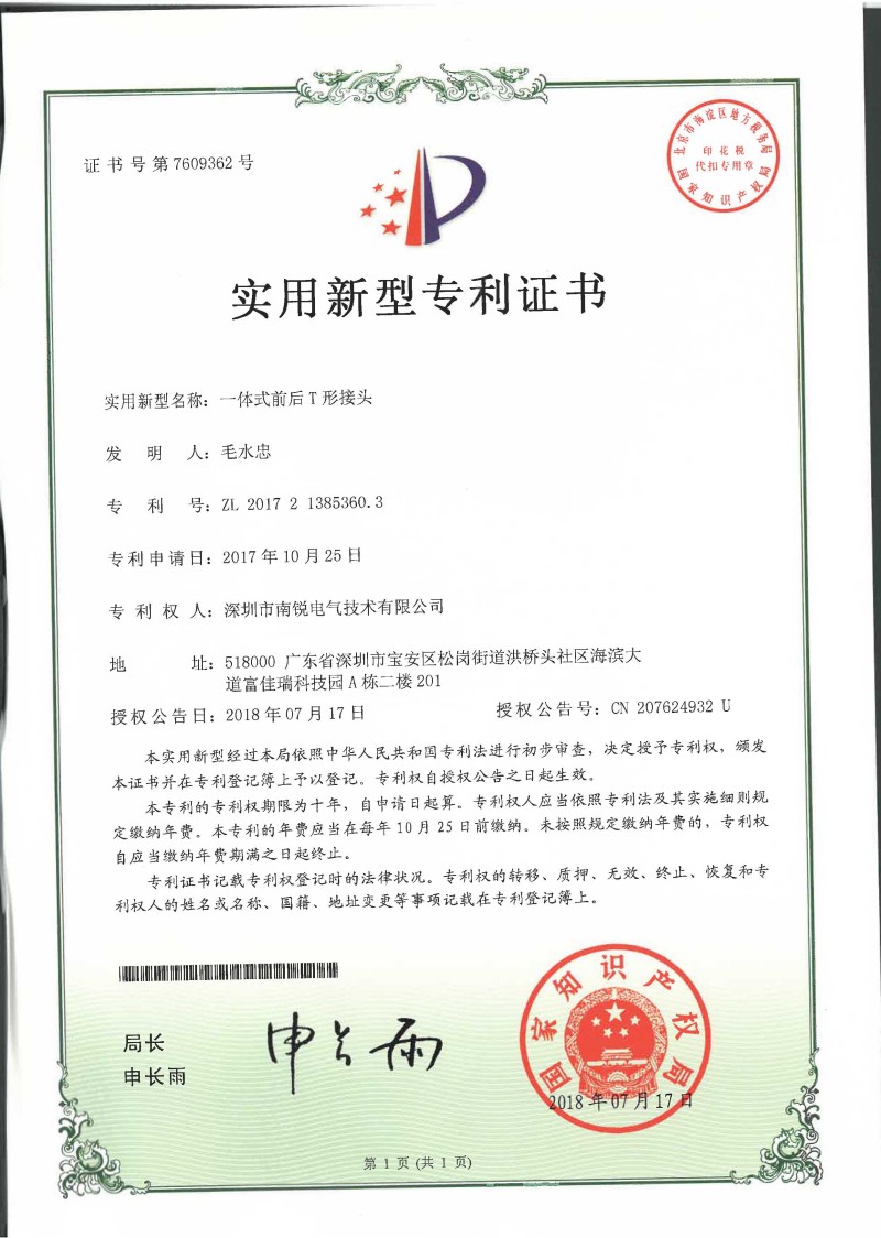 Enterprise patent certificate